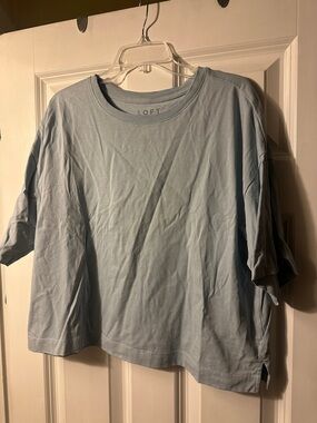 LOFT Pale Blue Relaxed Crewneck Tee